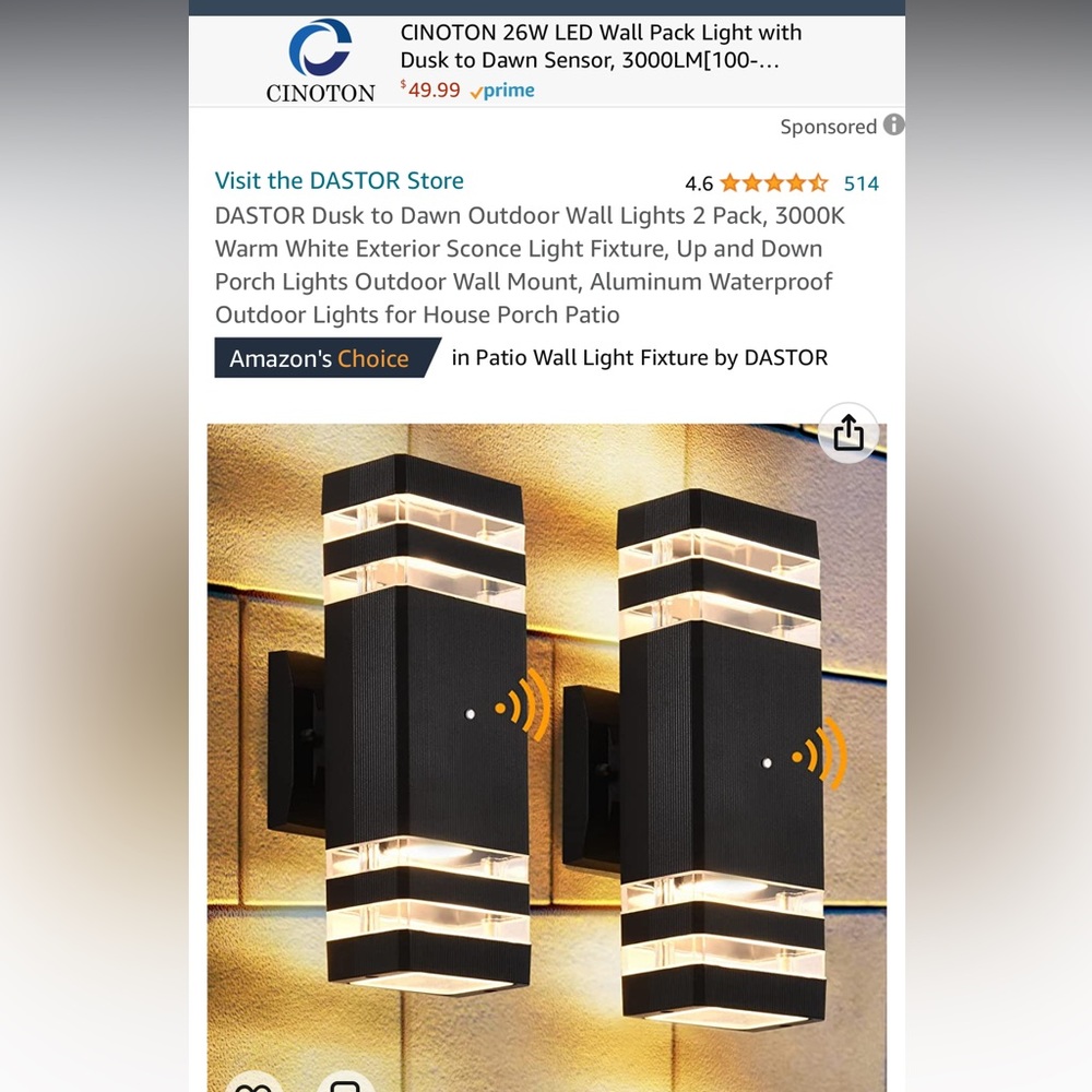 Dastor dusk till Dawn outdoor lights